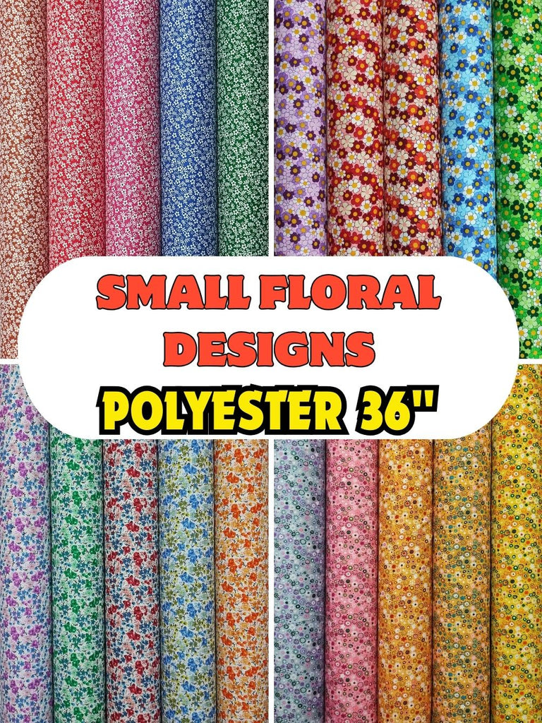 POLYESTER 36" 65 GSM - SMALL FLOWER DESIGNS