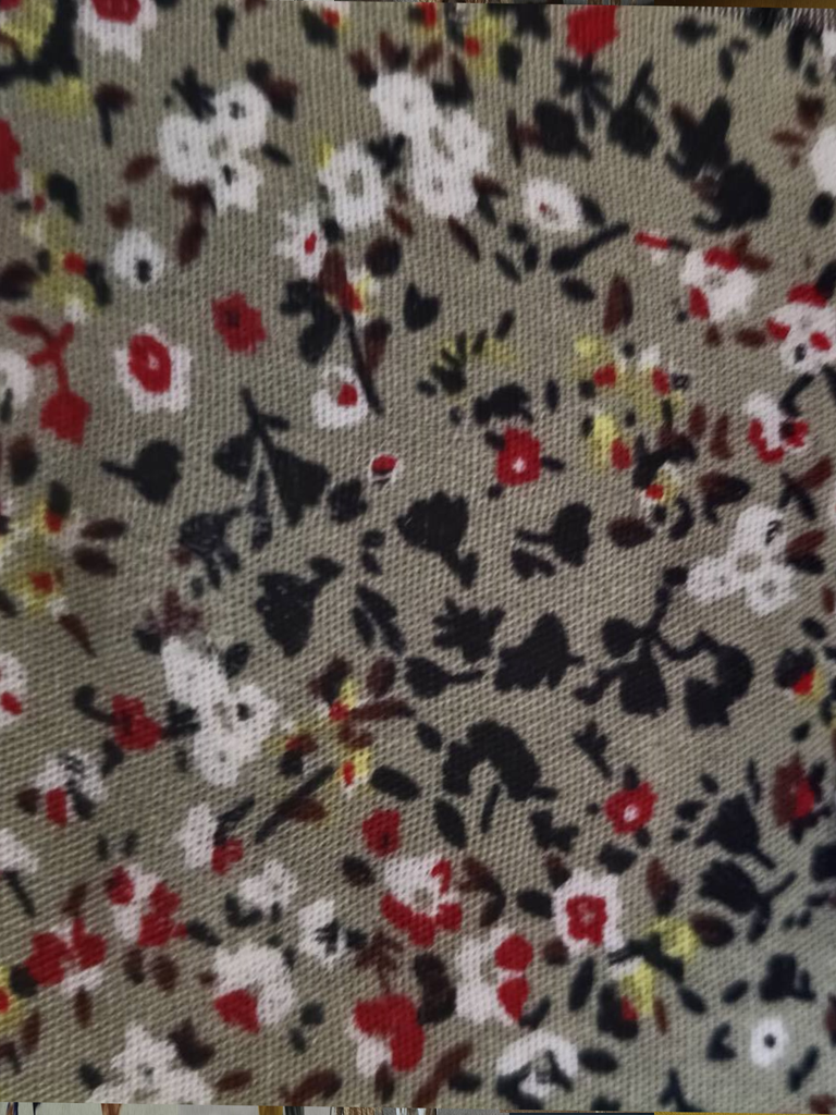 JO-15 D#4 Printed Rayon Spun Fabric, Digital Print, Soft & Smooth Texture, Sold per 1 Meter, Ready to Ship