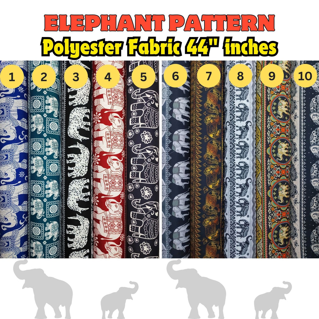 POLYESTER 44" 90GSM - DIGITAL PRINT THAI ELEPHANTS