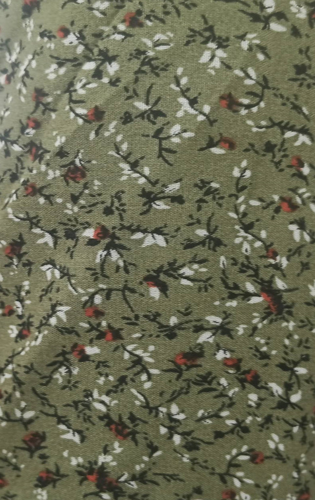 JO-16 D#2 Printed Rayon Spun Fabric, Digital Print, Soft & Smooth Texture, Sold per 1 Meter, Ready to Ship