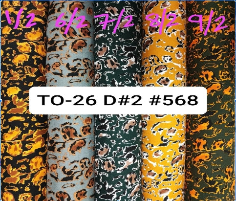 TO-26 D#2 #568 ผ้าชิ้นเรยอน สปัน แบมเบอร์ ผ้าพิมพ์ หน้ากว้าง 58 นิ้ว (ขายเป็นเมตร)