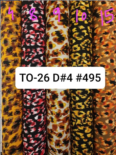 TO-26 D#4 #495 ผ้าชิ้นเรยอน สปัน แบมเบอร์ ผ้าพิมพ์ หน้ากว้าง 58 นิ้ว (ขายเป็นเมตร)