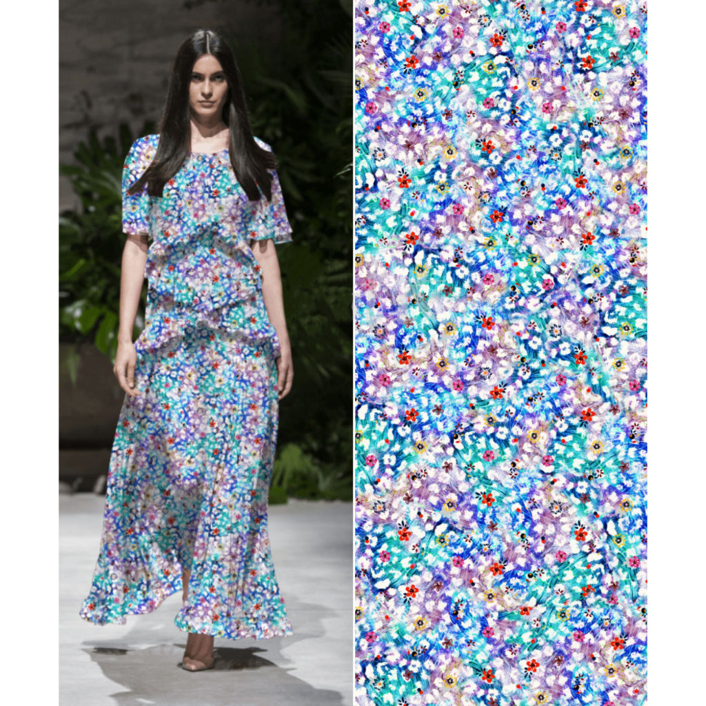 ผ้าเรยอนซาติน สีสด ผ้าพิมพ์ ลวดลายศิลป์ หน้ากว้าง 58' เนื้อผ้านุ่มลื่น ใส่สบาย ขนาด 1 เมตร พร้อมส่ง