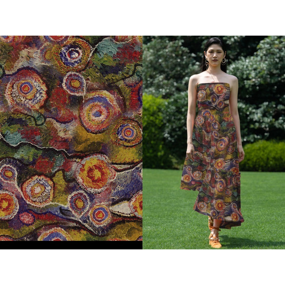 ผ้าเรยอนซาติน สีสด ผ้าพิมพ์ ลายสวย หน้ากว้าง 58'' RAYON SATIN FABRIC