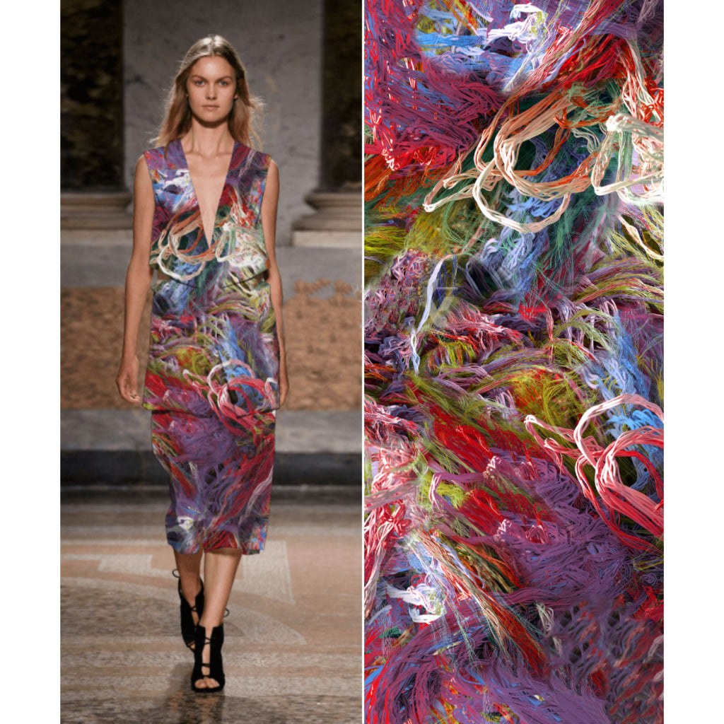 ผ้าเรยอนซาติน สีสด ผ้าพิมพ์ ลวดลายศิลป์ หน้ากว้าง 58' เนื้อผ้านุ่มลื่น ใส่สบาย ขนาด 1 เมตร พร้อมส่ง