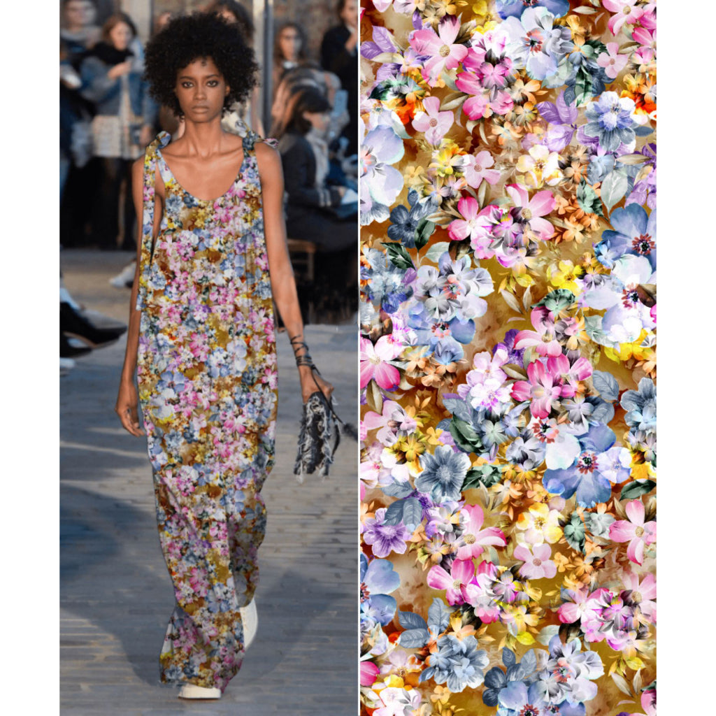 ผ้าเรยอนซาติน สีสด ผ้าพิมพ์ ลวดลายศิลป์ หน้ากว้าง 58' เนื้อผ้านุ่มลื่น ใส่สบาย ขนาด 1 เมตร พร้อมส่ง